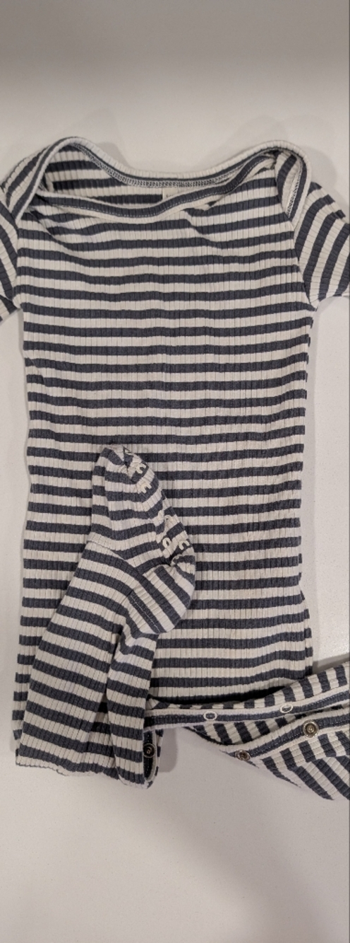 Quincy Mae Striped One-Piece in White and Black